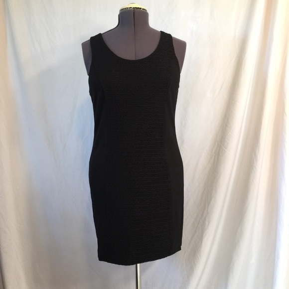 KENSIE | little fitted black shift dress size L - Picture 1 of 10